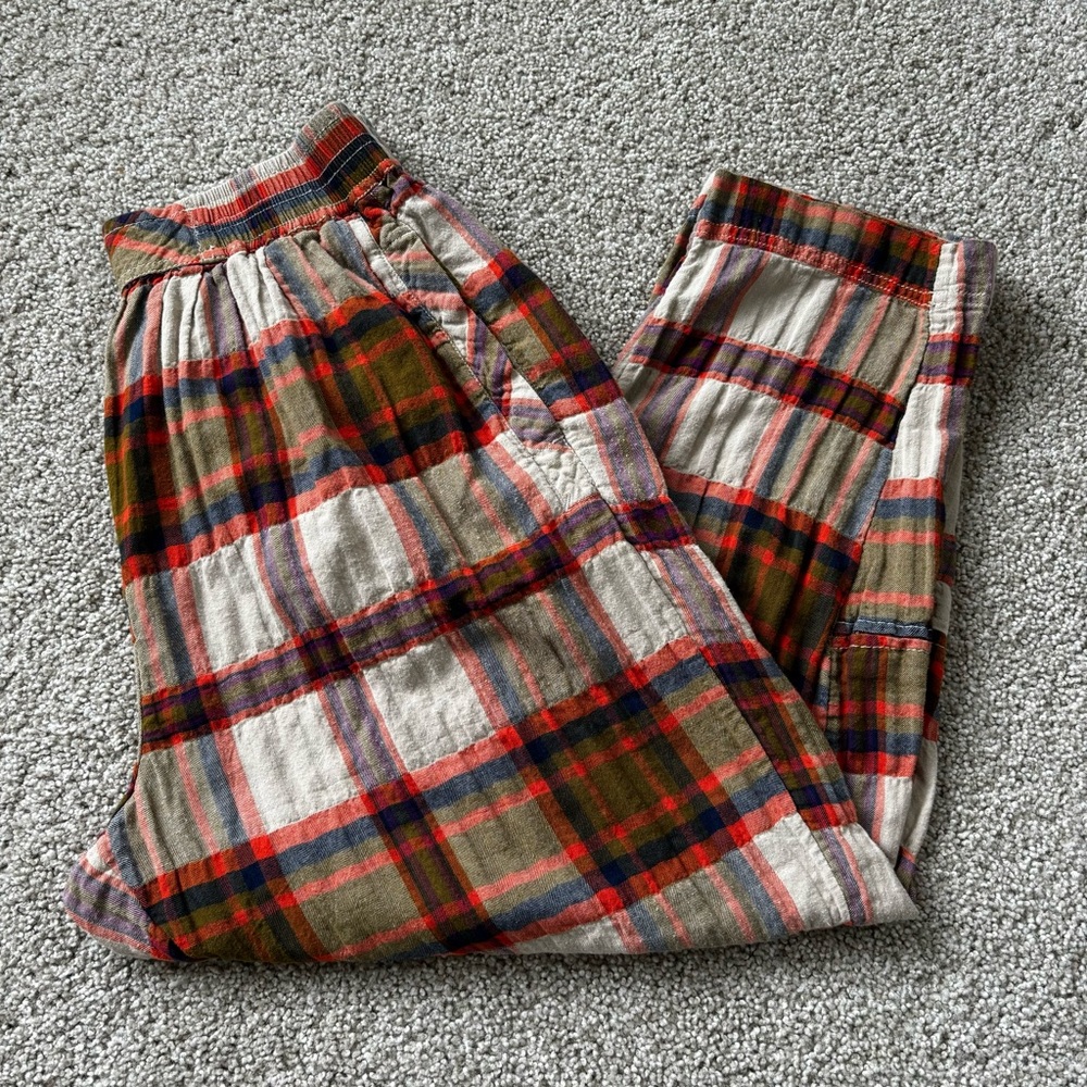 Free People Plaid Pants Sz S